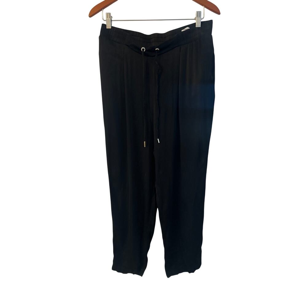 Zara black satin pants SzL
